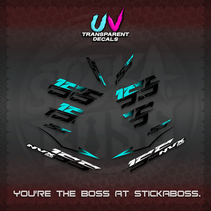 AEROX 155 V2 UV TRANSPARENT DECALS (2026 NVX VIETNAM) STICKER KITS BY STICKABOSS