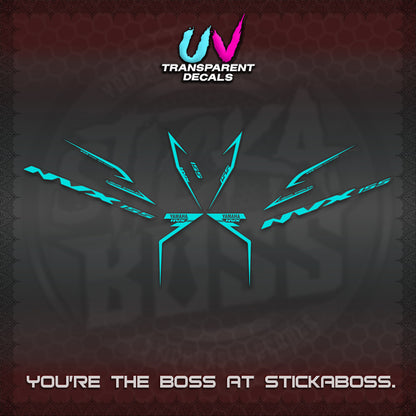 AEROX 155 V2 UV TRANSPARENT STRIPING DECALS (2022 NVX 1-TONE) STICKER KITS BY STICKABOSS