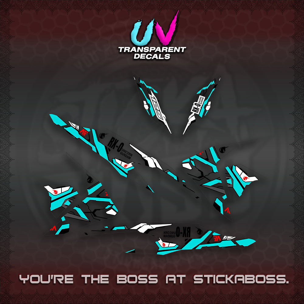 CLICK V2 UV TRANSPARENT VARIO DECALS (RX-O UNICORN GD)STICKER DECALS By STICKABOSS