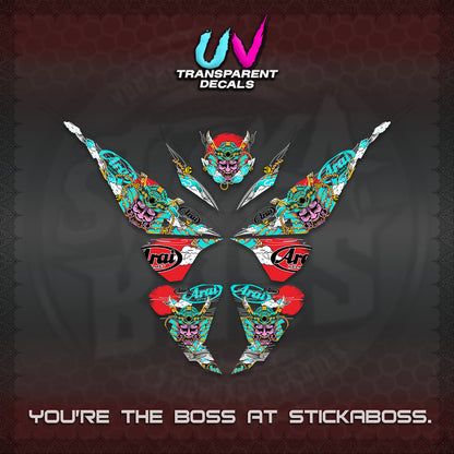 CLICK 125 V1 VARIO UV TRANSPARENT DECALS (2026 NEW SAMURAI MOTIF) STICKER KITS BY STICKABOSS