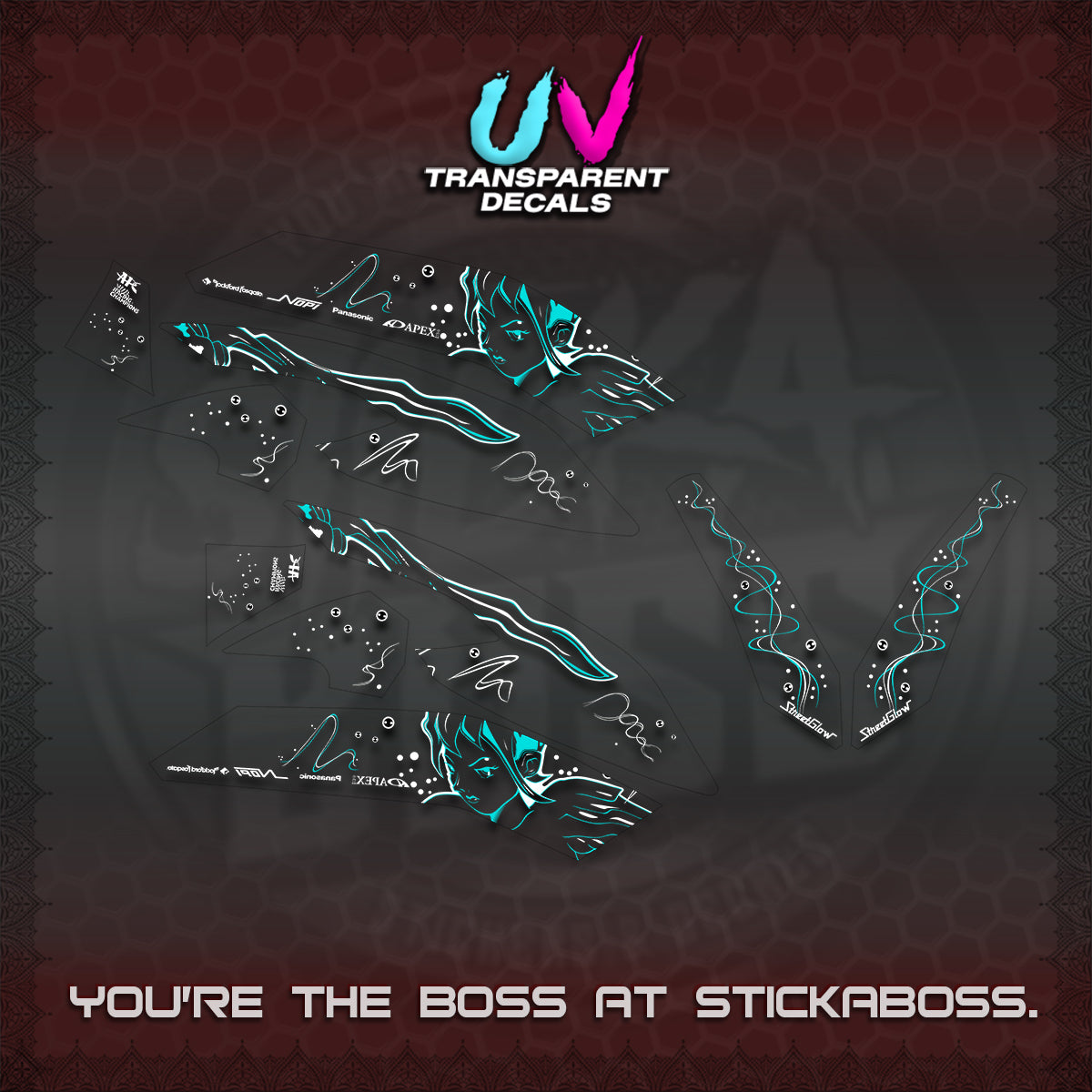 NMAX V2 UV TRANSPARENT DECALS (2026 2F2F DESIGN)STICKER DECALS By STICKABOSS