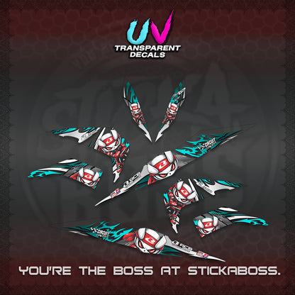 BEAT FI V2 UV TRANSPARENT DECALS (2026 NEW RCB 2.0 DESIGN) STICKER KITS BY STICKABOSS