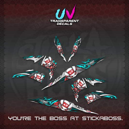 BEAT FI V2 UV TRANSPARENT DECALS (2026 NEW RCB 2.0 DESIGN) STICKER KITS BY STICKABOSS