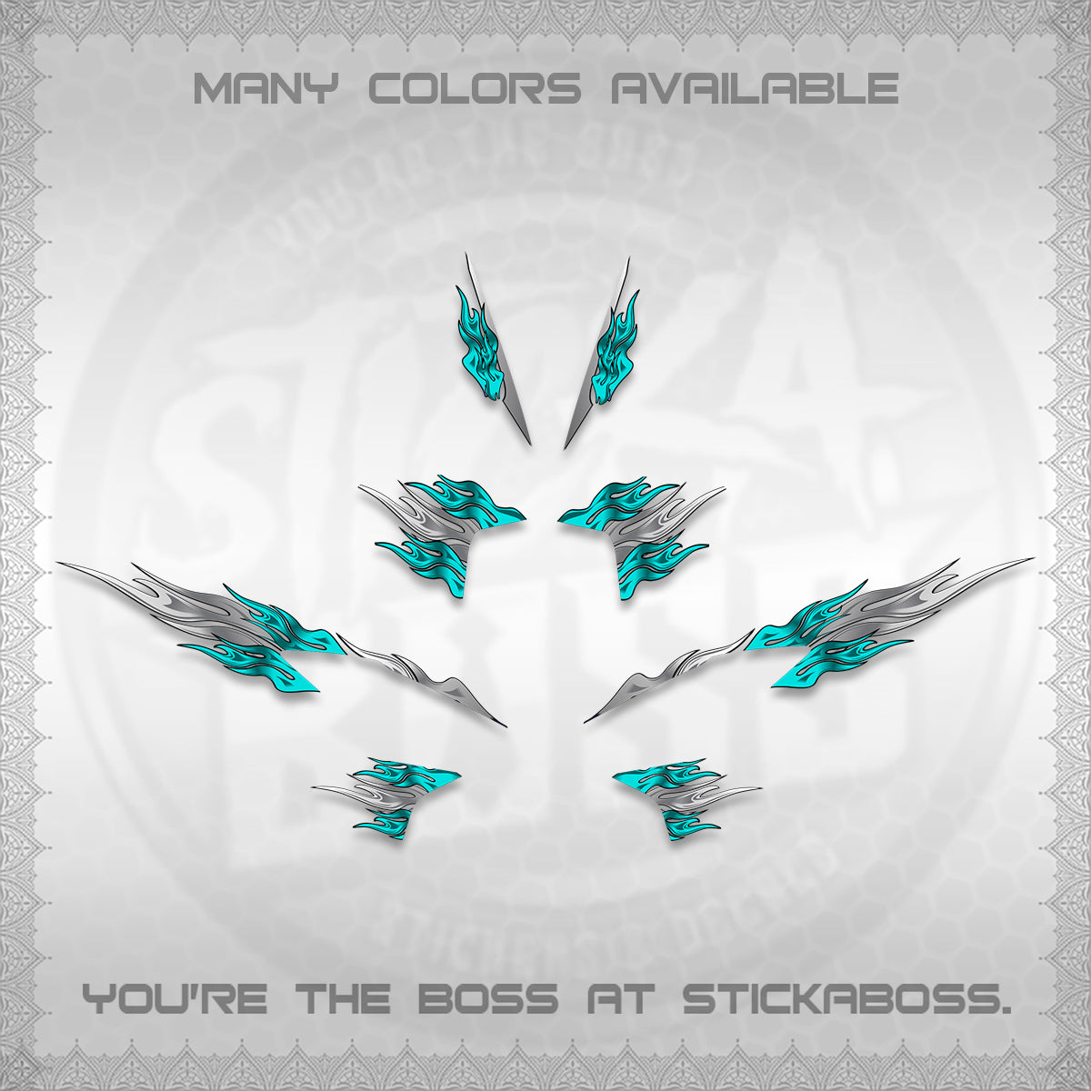 CLICK V2 STRIPING DECALS (2026 MODERN TRIBAL FIRE) STICKER KITS BY STICKABOSS