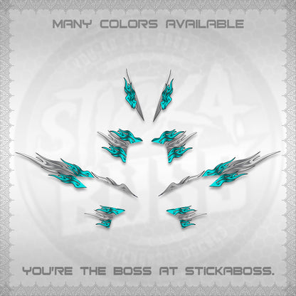 CLICK V2 STRIPING DECALS (2026 MODERN TRIBAL FIRE) STICKER KITS BY STICKABOSS