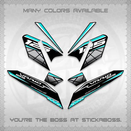 CLICK 125 V4 VARIO DECALS (2026 MODERN STRIPE DESIGN) STICKER KITS BY STICKABOSS