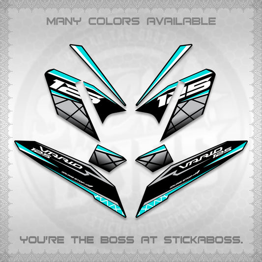 CLICK 125 V4 VARIO DECALS (2026 MODERN STRIPE DESIGN) STICKER KITS BY STICKABOSS