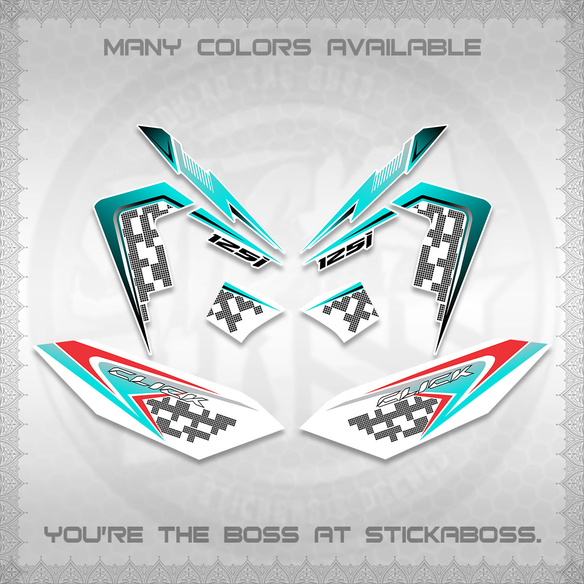 CLICK 125 V4 VIETNAM FOR WHITE DECALS (2026 TERBARU MOTIF DESIGN) STICKER KITS BY STICKABOSS