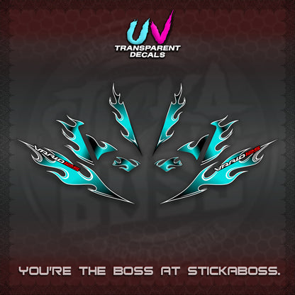 CLICK 125 V4 UV TRANSPARENT VARIO DECALS (2026 MOTIF FLAME 1 TONE)STICKER DECALS By STICKABOSS