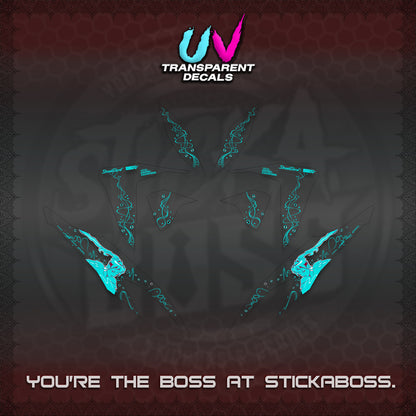 CLICK V2 UV TRANSPARENT DECALS (2026 2F2F SWIRL DESIGN) STICKER KITS BY STICKABOSS