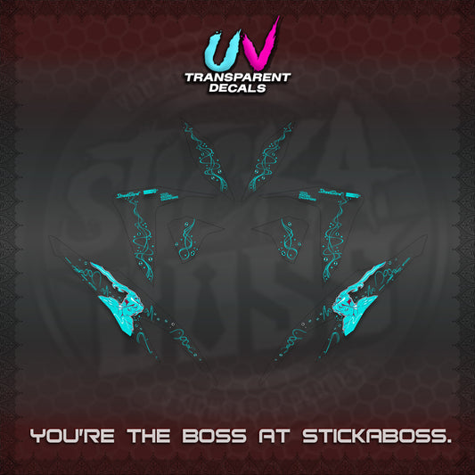 CLICK V2 UV TRANSPARENT DECALS (2026 2F2F SWIRL DESIGN) STICKER KITS BY STICKABOSS