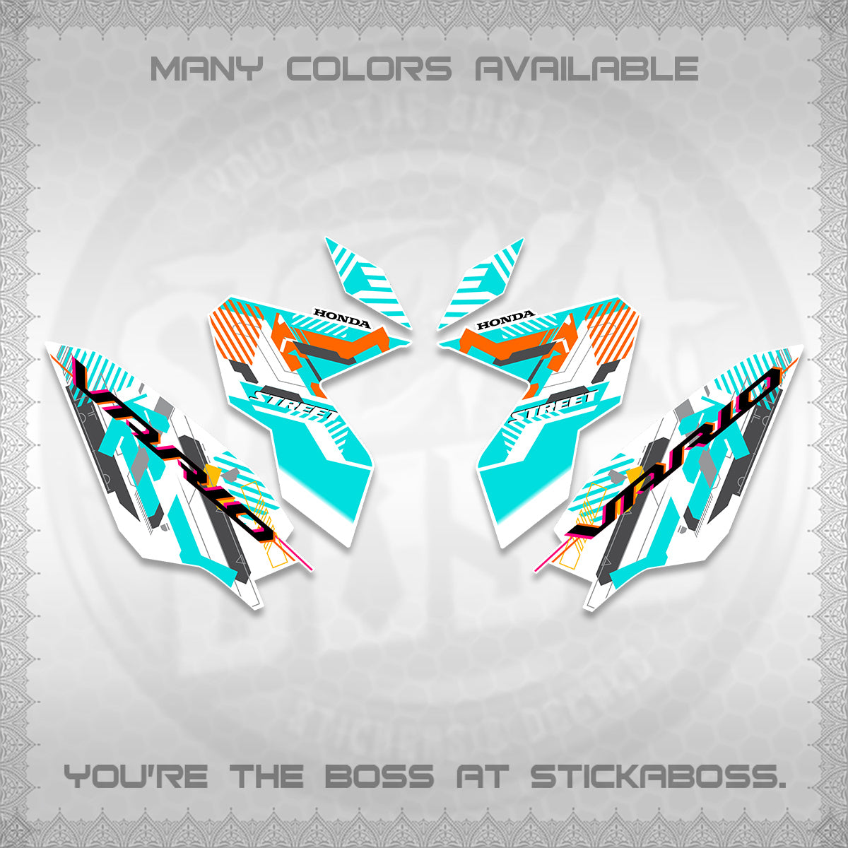 CLICK 125 V3 VARIO FOR WHITE DECALS (2026 STREET STYLE EDITION) STICKER DECALS By STICKABOSS