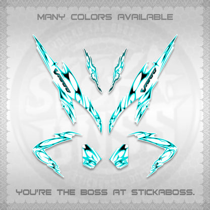 CLICK 125 V2 VARIO FOR WHITE DECALS (2026 TRIBAL LIGHTNING DESIGN) STICKER KITS BY STICKABOSS