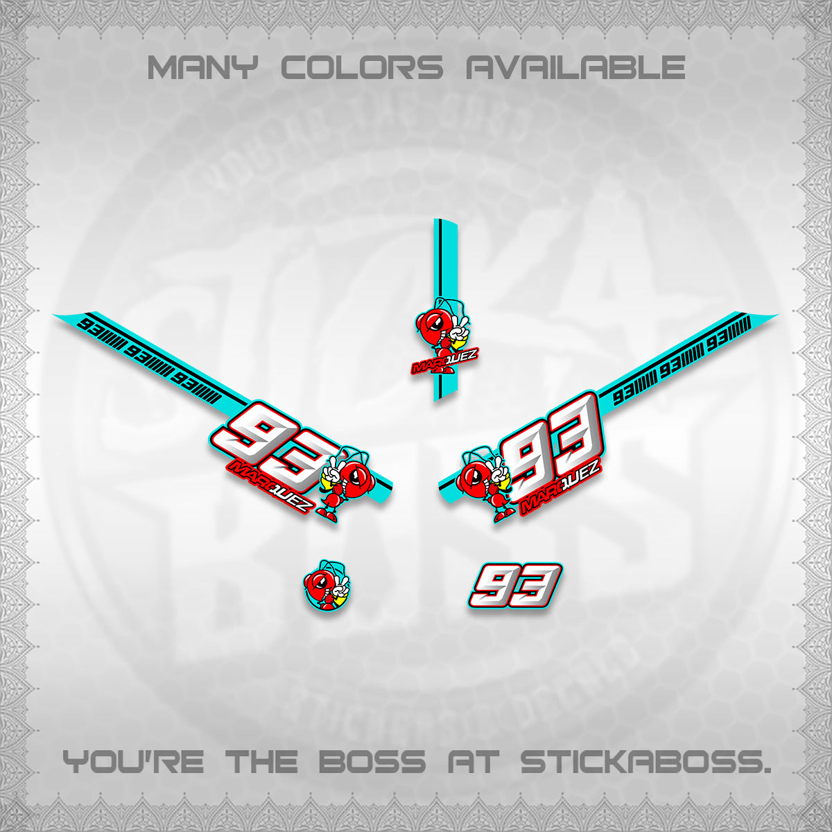 GIORNO 125 DECALS (MARQUEZ 93 DESIGN) STICKER DECALS BY STICKABOSS