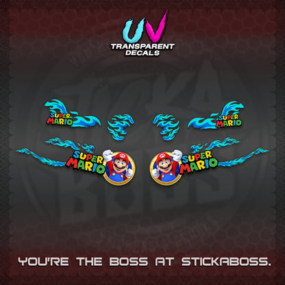 FAZZIO UV TRANSPARENT DECALS (FLAMES 02 SUPER-M MOTIF) STICKER KITS BY STICKABOSS