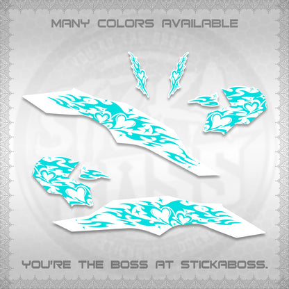 CLICK 125 V3 FOR WHITE DECALS (2026 TRIBAL HEART DESIGN) STICKER KITS BY STICKABOSS
