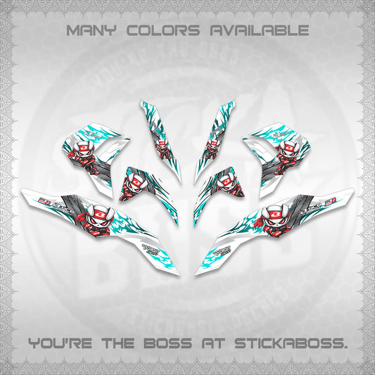 CLICK 125 V3 FOR WHITE DECALS (2026 NEW RCB 2.0 DESIGN) STICKER KITS BY STICKABOSS