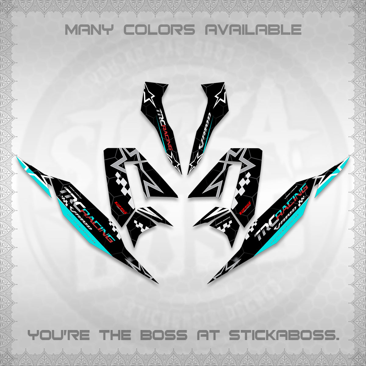 CLICK V4 DECALS (2026 TRC RACING DESIGN)STICKER DECALS By STICKABOSS