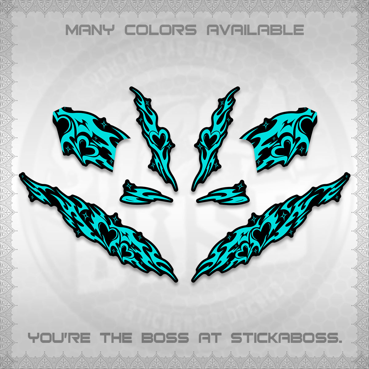 CLICK 125 V2 DECALS (2026 STRIPING HEART DESIGN) STICKER KITS BY STICKABOSS
