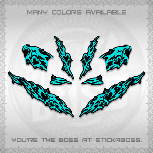 CLICK 125 V2 DECALS (2026 STRIPING HEART DESIGN) STICKER KITS BY STICKABOSS