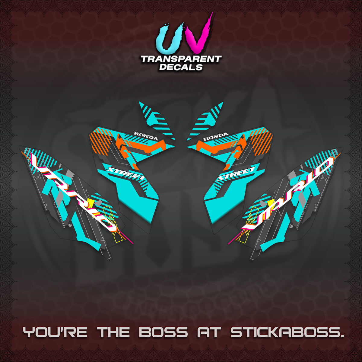 CLICK 125 V3 VARIO UV TRANSPARENT DECALS (2026 STREET STYLE EDITION) STICKER DECALS By STICKABOSS