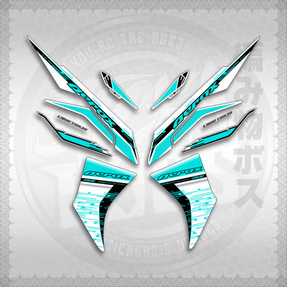 STICKER DECALS for AEROX V3 ALPHA TURBO INDO FOR WHITE (AV3NESTEDMA) By STICKABOSS (SOFIE LAMINATED WATERPROOF)