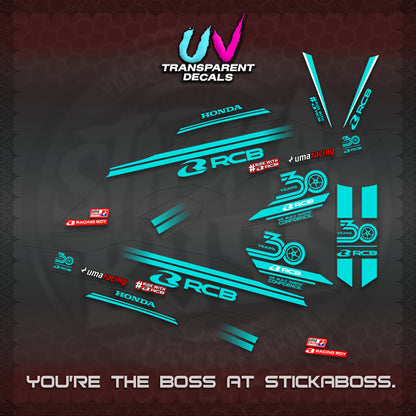 CLICK 125 V3 UV TRANSPARENT DECALS (2026 30TH ANNIVERSARY RACING DESIGN) STICKER DECALS By STICKABOSS