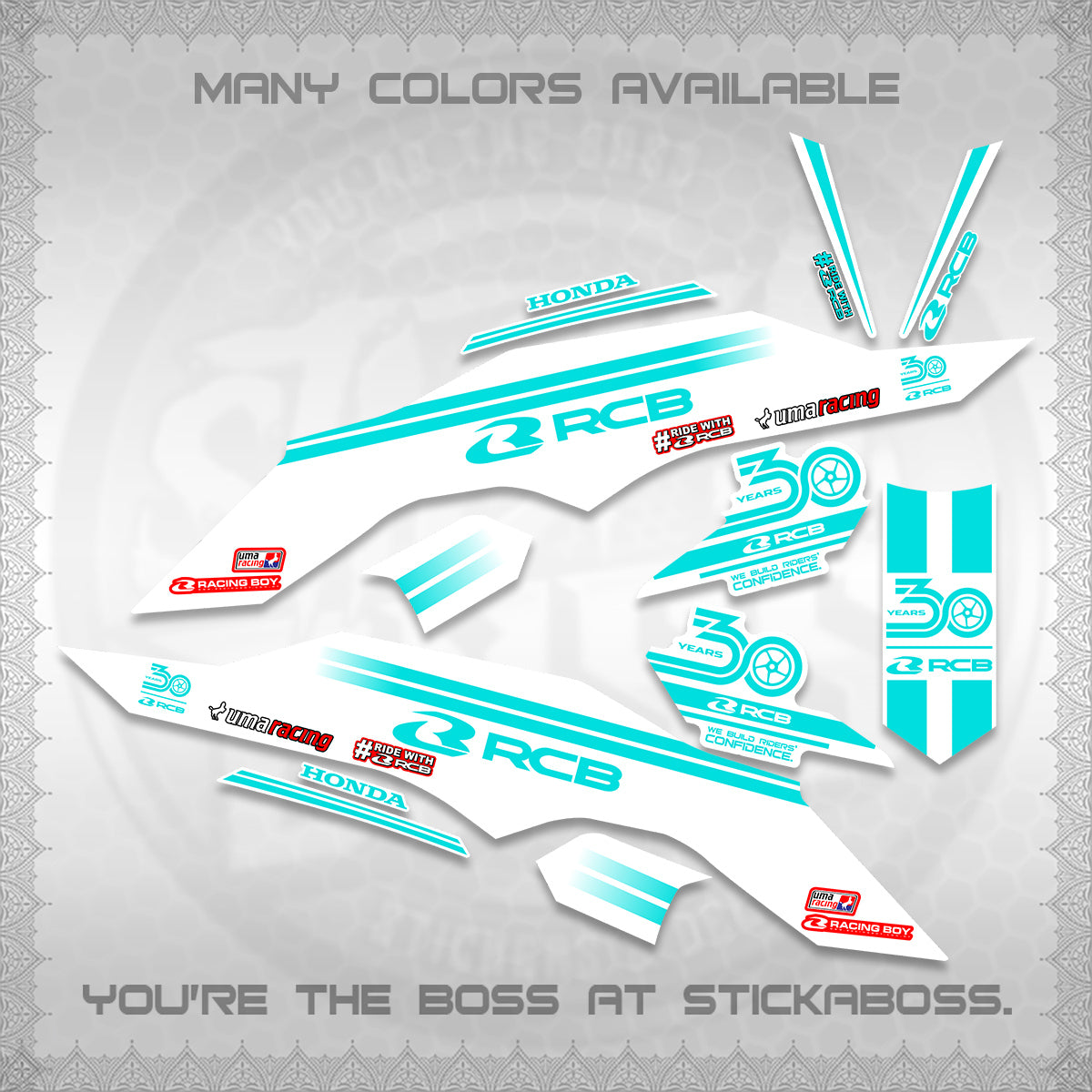 CLICK 125 V3 FOR WHITE DECALS (2026 30TH ANNIVERSARY RACING DESIGN)STICKER DECALS By STICKABOSS