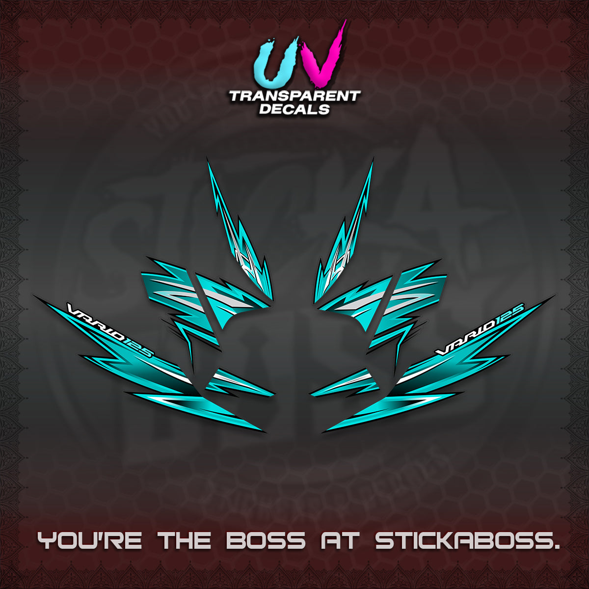 CLICK 125 V4 INDO VARIO UV TRANSPARENT DECALS (2026 VANDOREN STYLE) STICKER DECALS By STICKABOSS