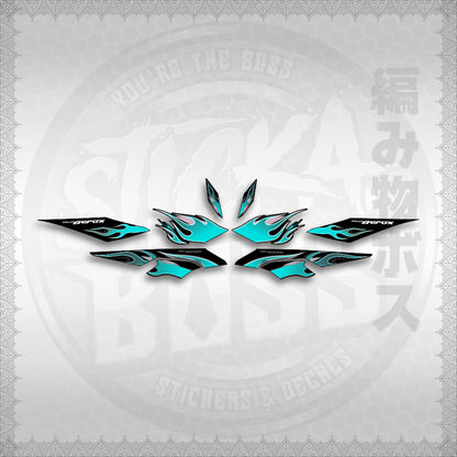 STICKER DECALS for AEROX V3 ALPHA TURBO (AV3LEFMO) By STICKABOSS (SOFIE LAMINATED WATERPROOF)