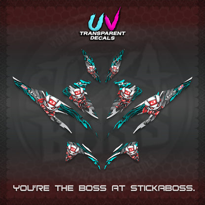 CLICK 125 V2 UV TRANSPARENT DECALS (2026 NEW RCB 2.0 DESIGN) STICKER KITS BY STICKABOSS