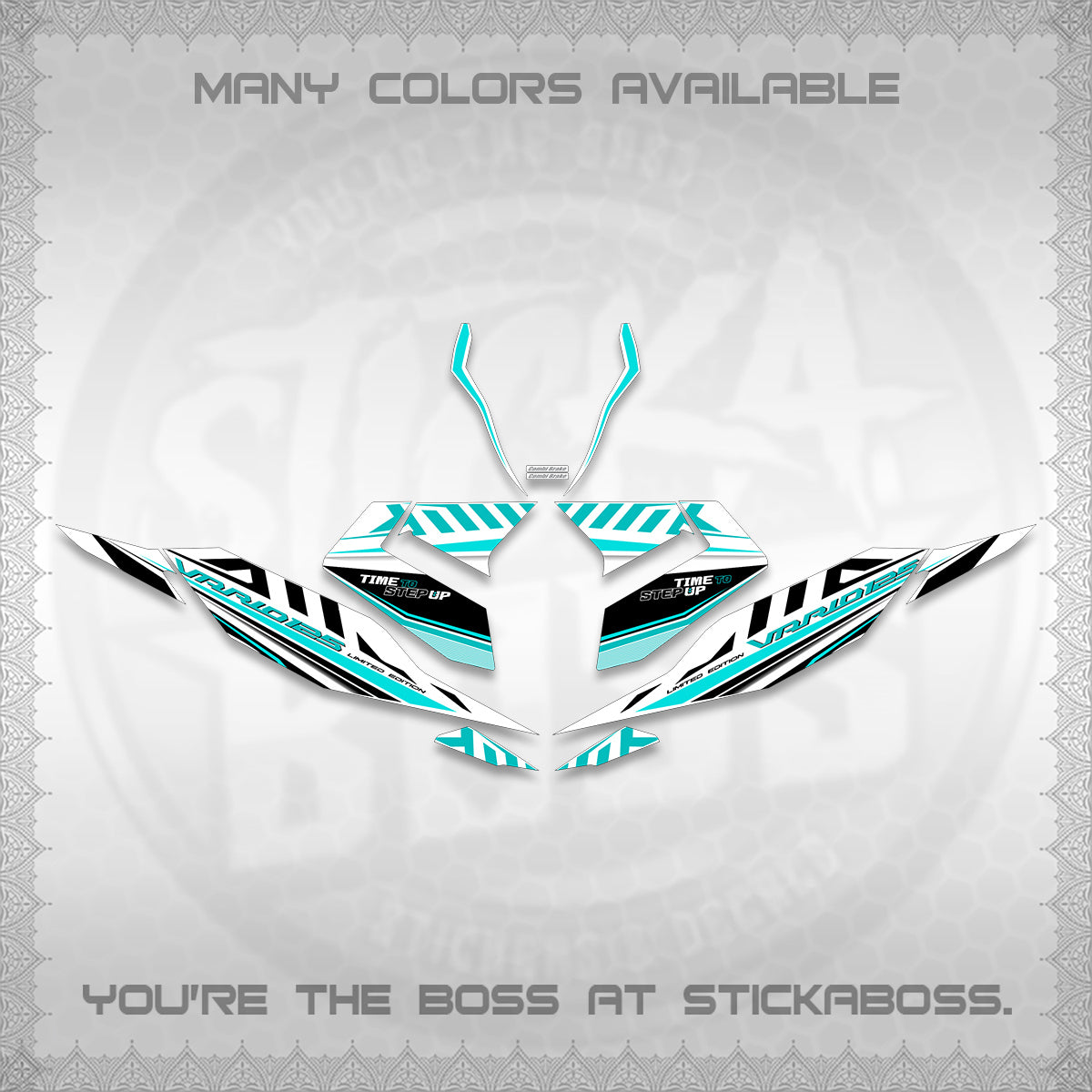 CLICK 125 V4 VARIO FOR WHITE DECALS (2026 VR0007 DESIGN) STICKER KITS By STICKABOSS