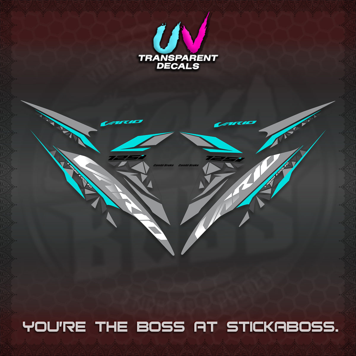 CLICK 125 V2 VARIO UV TRANSPARENT DECALS (2018–2022 STYLE DESIGN) STICKER DECALS BY STICKABOSS