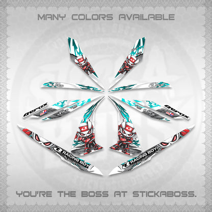 AEROX 155 V1 FOR WHITE DECALS (2026 NEW RCB 2.0 DESIGN) STICKER KITS BY STICKABOSS