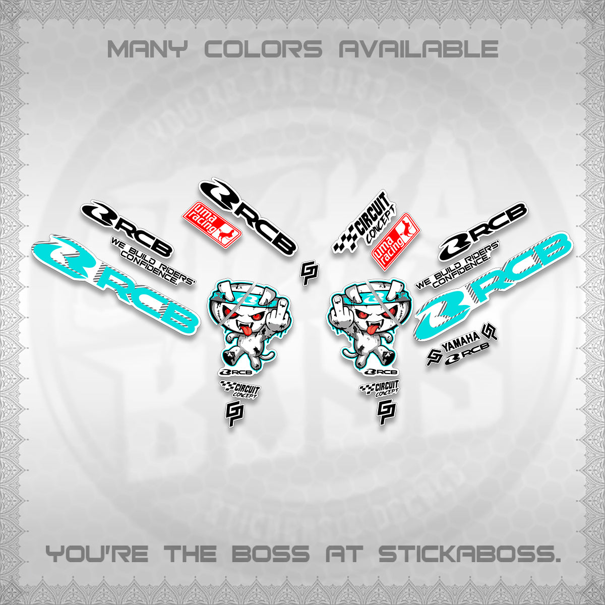 AEROX V2 FOR WHITE DECALS (2026 RACE ZOMBIE DESIGN) STICKER DECALS By STICKABOSS