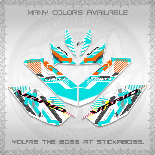 CLICK 125 V4 VARIO FOR WHITE DECALS (2026 STREET STYLE EDITION) STICKER DECALS By STICKABOSS