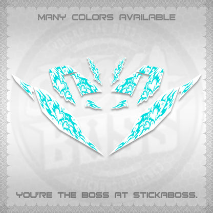 CLICK 125 V4 FOR WHITE DECALS (2026 TRIBAL HEART DESIGN) STICKER KITS BY STICKABOSS