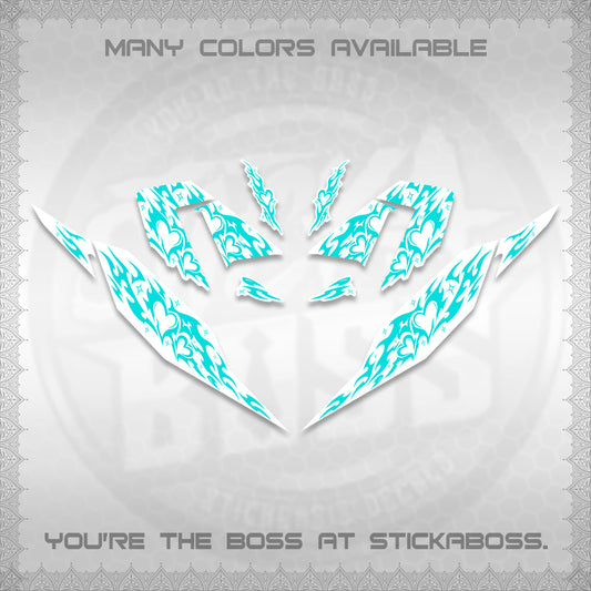 CLICK 125 V4 FOR WHITE DECALS (2026 TRIBAL HEART DESIGN) STICKER KITS BY STICKABOSS