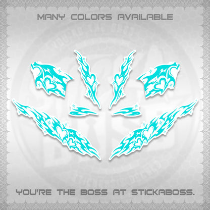 CLICK 125 V2 FOR WHITE DECALS (2026 STRIPING HEART DESIGN) STICKER KITS BY STICKABOSS