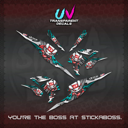 BEAT FI V3 UV TRANSPARENT DECALS (2026 NEW RCB 2.0 DESIGN) STICKER KITS BY STICKABOSS