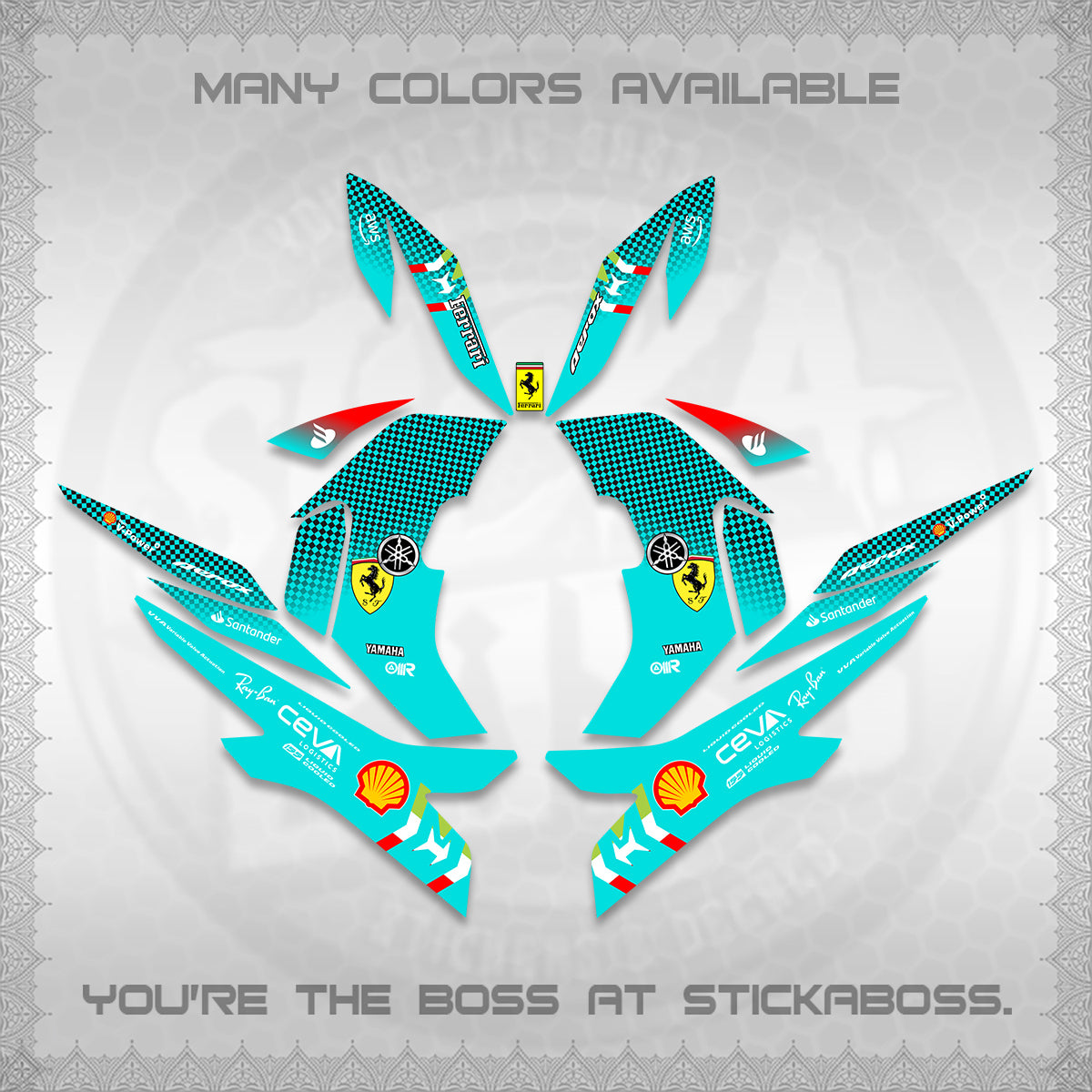 AEROX V2 DECALS (2026 HORSE RACE DESIGN) STICKER DECALS By STICKABOSS