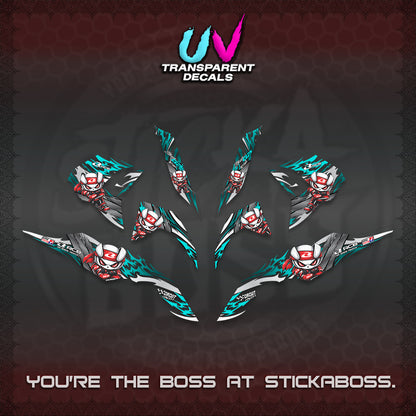 CLICK 125 V3 UV TRANSPARENT DECALS (2026 NEW RCB 2.0 DESIGN) STICKER KITS BY STICKABOSS