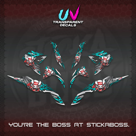 CLICK 125 V3 UV TRANSPARENT DECALS (2026 NEW RCB 2.0 DESIGN) STICKER KITS BY STICKABOSS