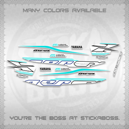 AEROX 155 V1 FOR WHITE DECALS (2026 CYBER STYLE 01) STICKER KITS BY STICKABOSS