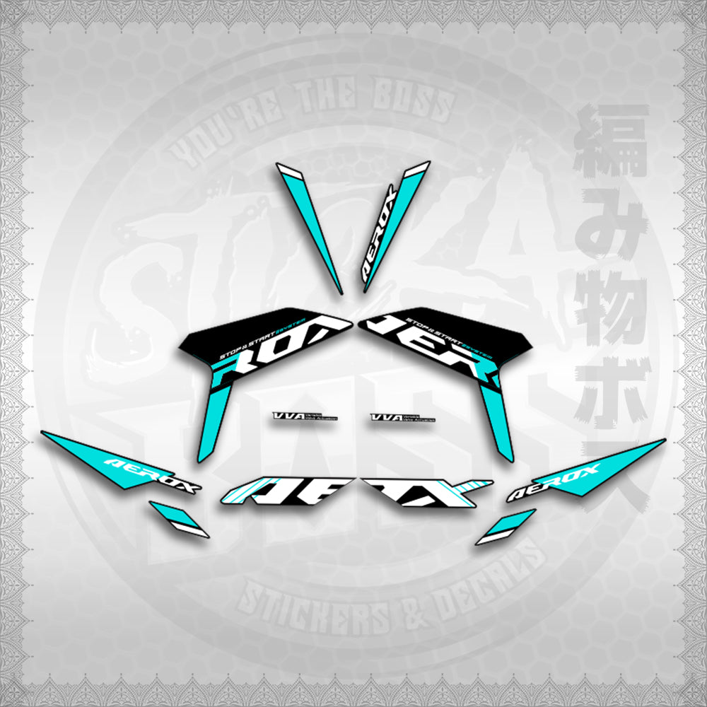 STICKER DECALS for AEROX V3 ALPHA TURBO INDO (AV3SODE25) By STICKABOSS (SOFIE LAMINATED WATERPROOF)
