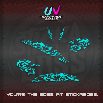 CLICK 125 V3 UV TRANSPARENT DECALS (2026 TRIBAL HEART DESIGN) STICKER KITS BY STICKABOSS