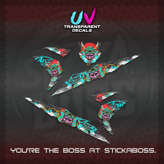 BEAT FI V2 INDO UV TRANSPARENT DECALS (2026 NEW SAMURAI MOTIF) STICKER KITS BY STICKABOSS