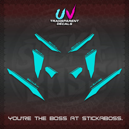 CLICK V2 UV TRANSPARENT DECALS (TRUENO STYLE DESIGN) STICKER KITS BY STICKABOSS