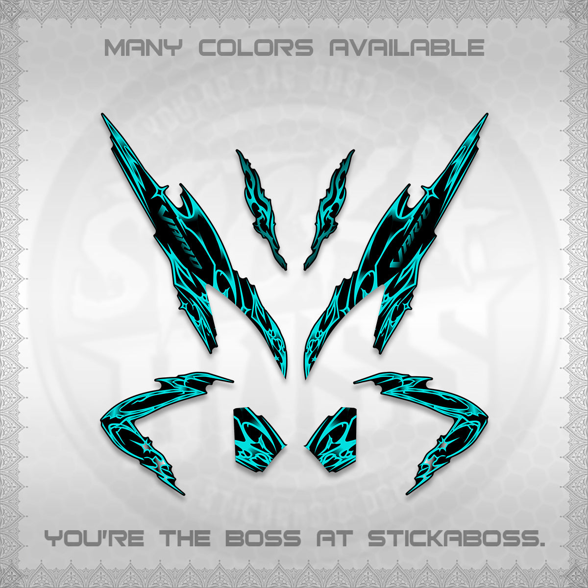 CLICK 125 V2 VARIO DECALS (2026 TRIBAL LIGHTNING DESIGN) STICKER KITS BY STICKABOSS