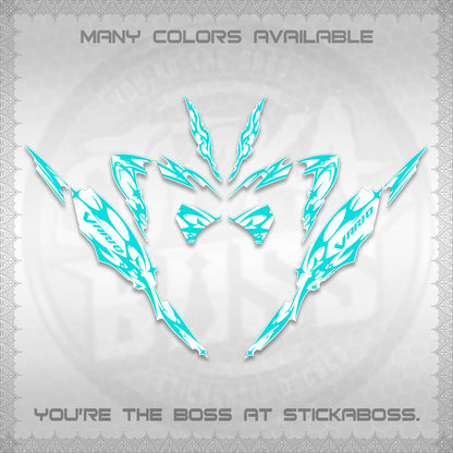 CLICK 125 V4 VARIO FOR WHITE DECALS (2026 TRIBAL LIGHTNING DESIGN) STICKER KITS BY STICKABOSS